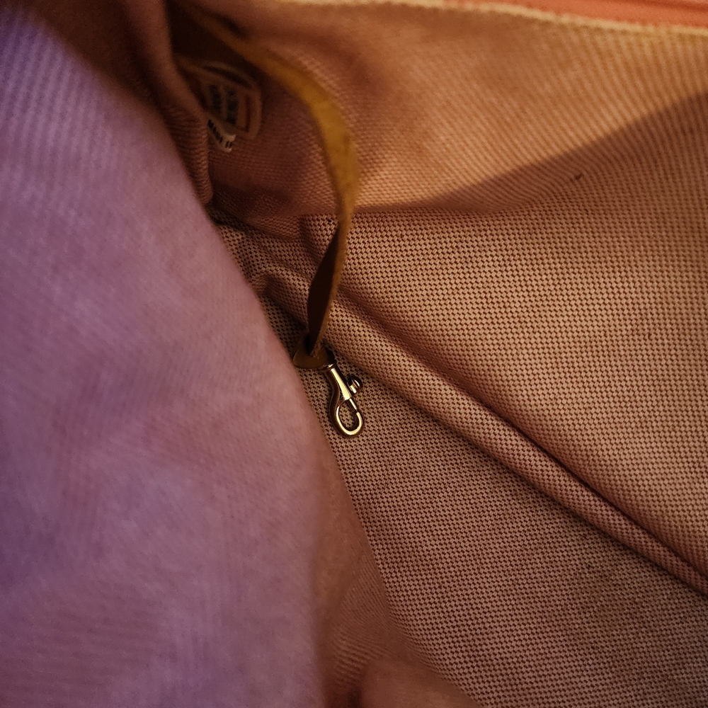 Dooney & Bourke Kristin Pebbled Leather Red Tote Bag with Tan Accents - Picture 14 of 16